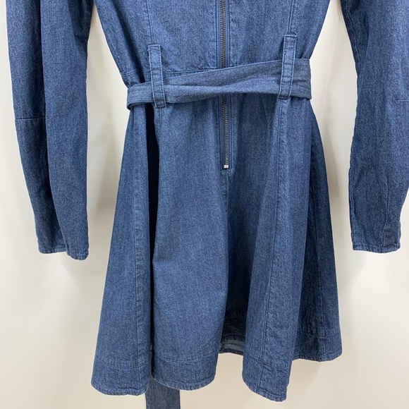 Free People Karmen Denim Tie Belt Mini Dress Sz XS - Picture 7 of 12